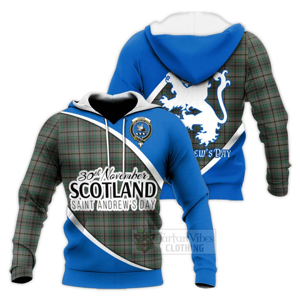 Tartan Vibes Clothing Craig Family Crest Tartan Knitted Hoodie Celebrate Saint Andrew's Day in Style