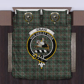 Craig Tartan Quilt Bed Set with Family Crest