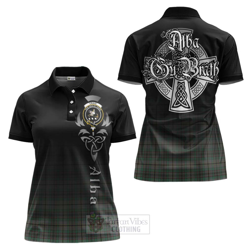 Tartan Vibes Clothing Craig Tartan Women's Polo Shirt Featuring Alba Gu Brath Family Crest Celtic Inspired