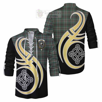 Craig Tartan Ghillie Kilt Shirt with Family Crest and Celtic Symbol Style