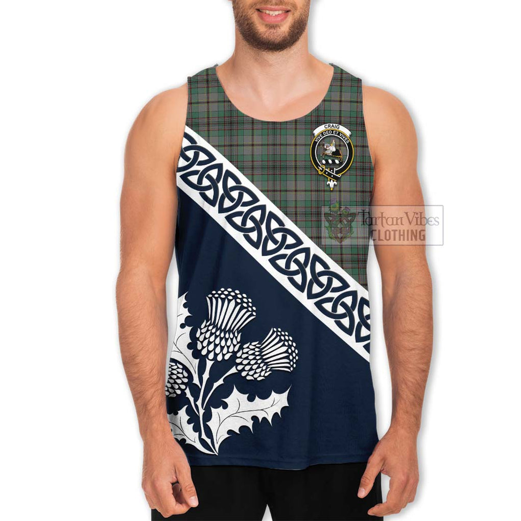 Tartan Vibes Clothing Craig Tartan Men's Tank Top Featuring Thistle and Scotland Map