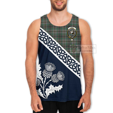 Craig Tartan Men's Tank Top Featuring Thistle and Scotland Map