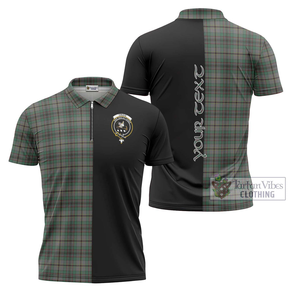 Craig Tartan Zipper Polo Shirt with Family Crest and Half Of Me Style Unisex - Tartanvibesclothing Shop