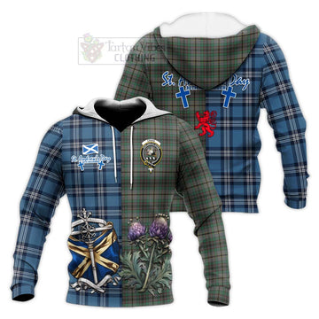 Craig Tartan Knitted Hoodie Happy St. Andrew's Day Half Tartan Style