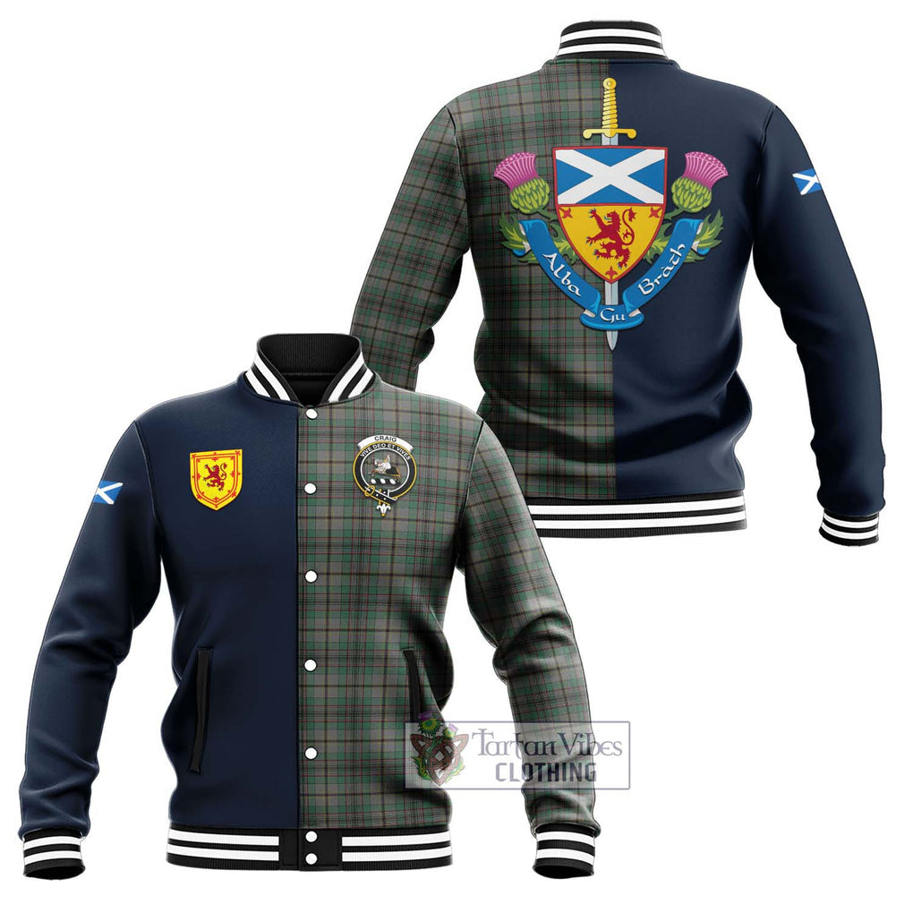 Tartan Vibes Clothing Craig Tartan Baseball Jacket with Scottish Lion Royal Arm Half Style