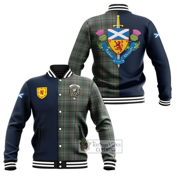 Craig Tartan Baseball Jacket Alba with Scottish Lion Royal Arm Half Style