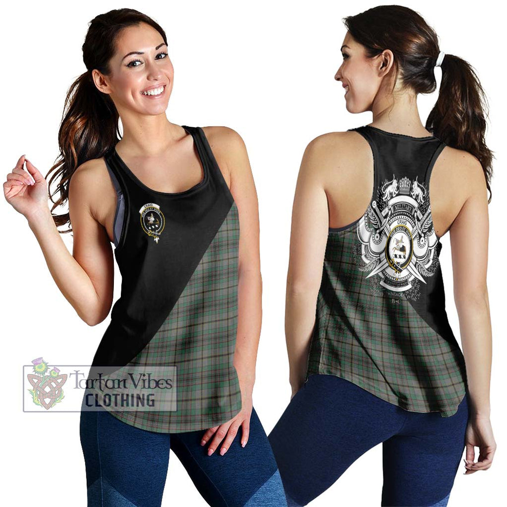 Craig Tartan Women's Racerback Tanks with Family Crest and Military Logo Style 4XL - Tartanvibesclothing Shop