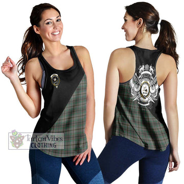 Craig Tartan Women's Racerback Tanks with Family Crest and Military Logo Style