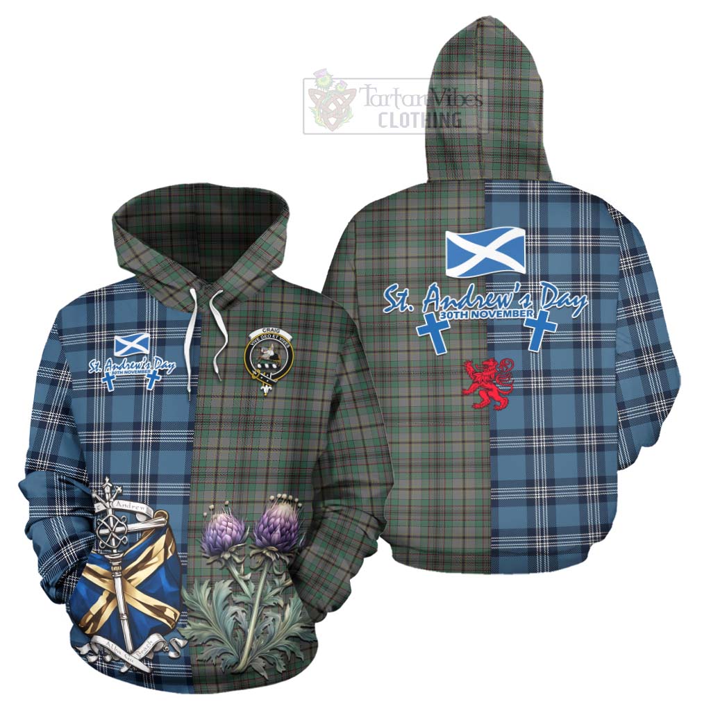 Tartan Vibes Clothing Craig Tartan Hoodie Happy St. Andrew's Day Half Tartan Style