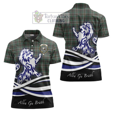 Craig Tartan Women's Polo Shirt with Alba Gu Brath Regal Lion Emblem