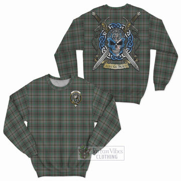 Craig Tartan Sweatshirt with Family Crest Celtic Skull Style