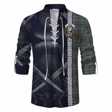 Craig Tartan Ghillie Kilt Shirt with Family Crest Cross Sword Thistle Celtic Vibes