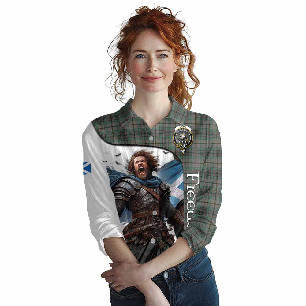 Tartan Vibes Clothing Craig Crest Tartan Women's Casual Shirt Inspired by the Freedom of Scottish Warrior