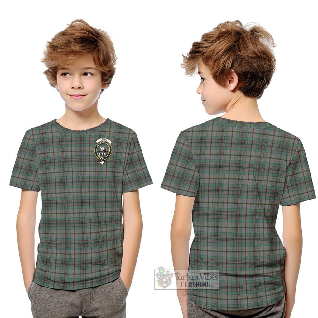 Craig Tartan Kid T-Shirt with Family Crest Youth XL Size14 - Tartanvibesclothing Shop