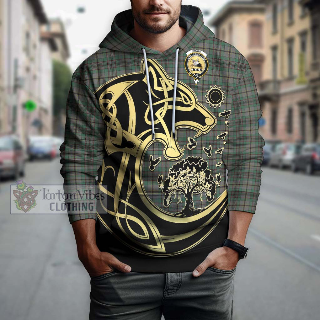 Craig Tartan Hoodie with Family Crest Celtic Wolf Style Zip Hoodie - Tartan Vibes Clothing