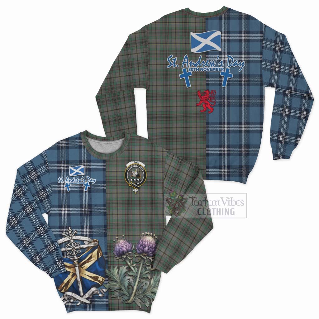 Tartan Vibes Clothing Craig Tartan Sweatshirt Happy St. Andrew's Day Half Tartan Style