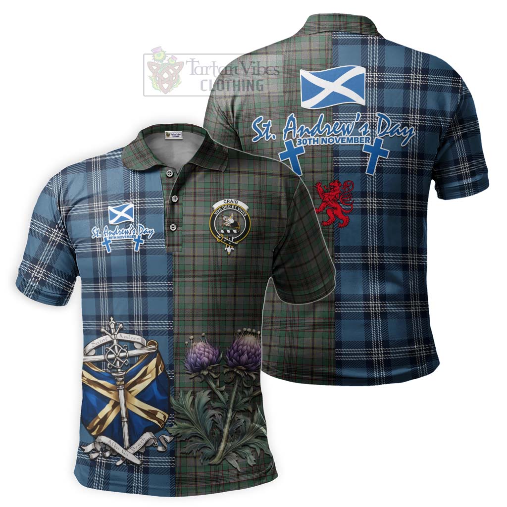 Tartan Vibes Clothing Craig Tartan Polo Shirt Happy St. Andrew's Day Half Tartan Style