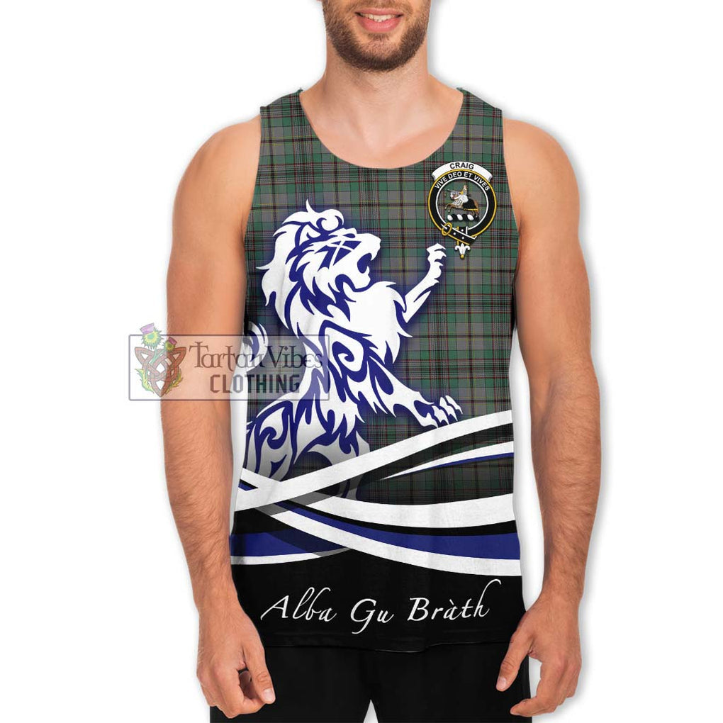 Craig Tartan Men's Tank Top with Alba Gu Brath Regal Lion Emblem Men - Tartanvibesclothing Shop