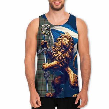 Craig Tartan Family Crest Men's Tank Top with Scottish Majestic Lion