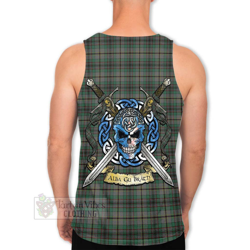 Tartan Vibes Clothing Craig Tartan Men's Tank Top with Family Crest Celtic Skull Style