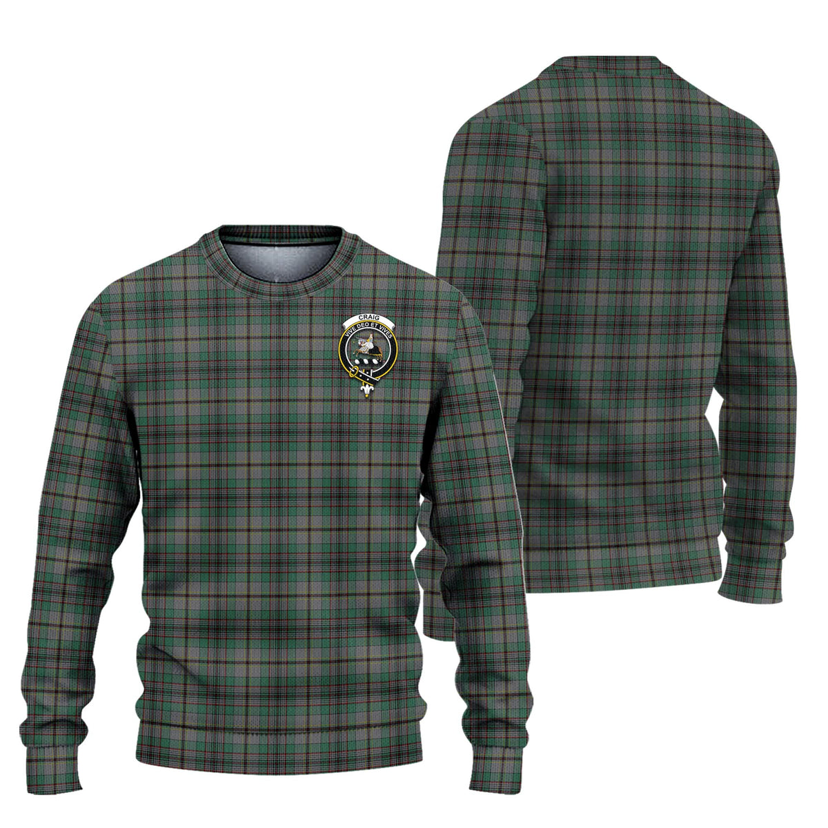 Craig Tartan Ugly Sweater with Family Crest Unisex - Tartan Vibes Clothing
