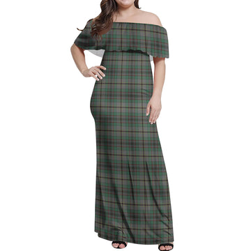 Craig Tartan Off Shoulder Long Dress