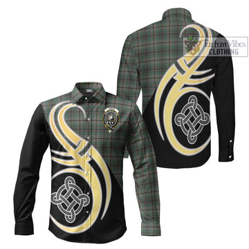 Craig Tartan Long Sleeve Button Shirt with Family Crest and Celtic Symbol Style