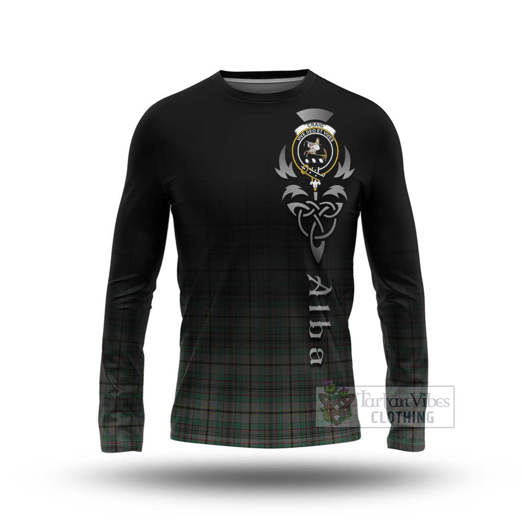 Tartan Vibes Clothing Craig Tartan Long Sleeve T-Shirt Featuring Alba Gu Brath Family Crest Celtic Inspired