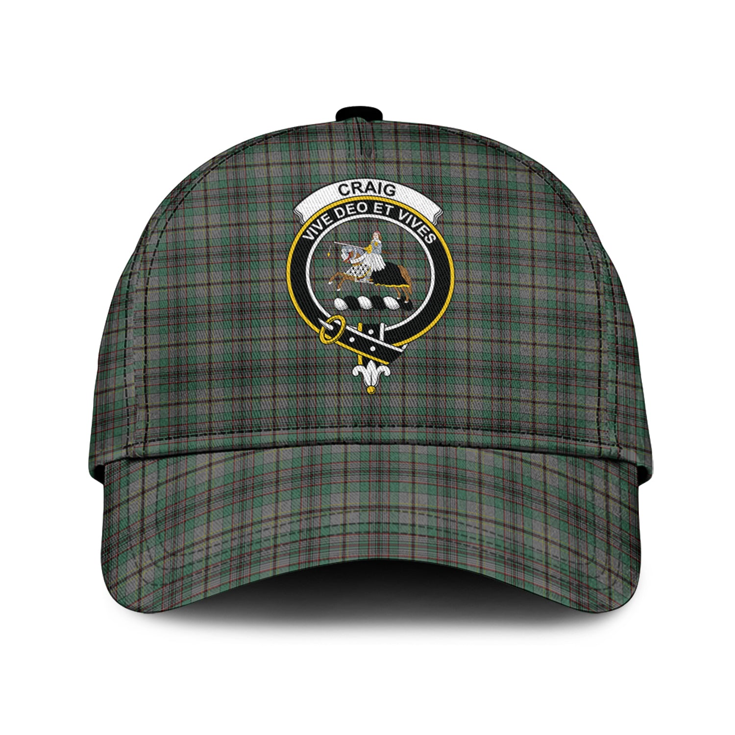 Craig Tartan Classic Cap with Family Crest Classic Cap Universal Fit - Tartan Vibes Clothing