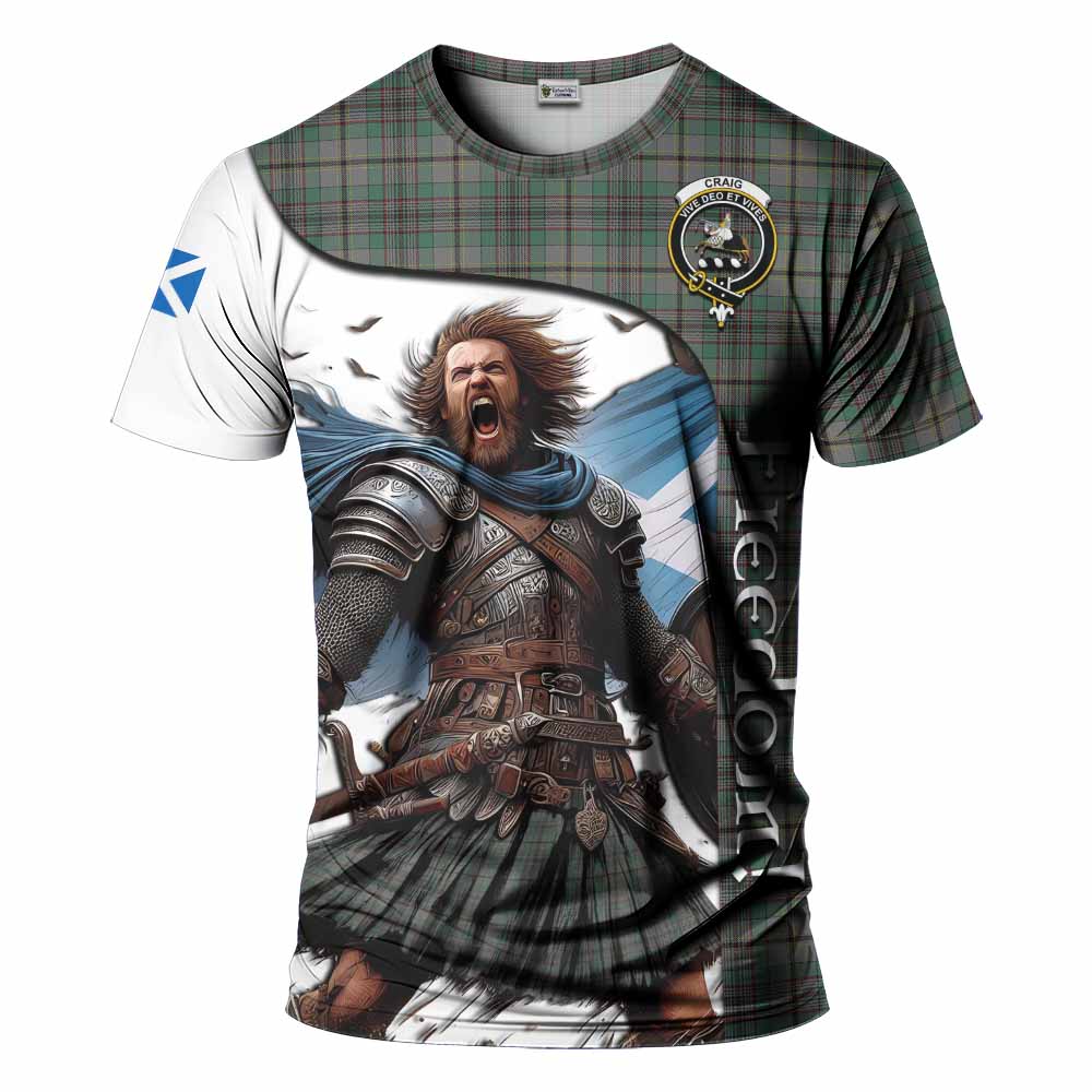 Craig Crest Tartan T-Shirt Inspired by the Freedom of Scottish Warrior