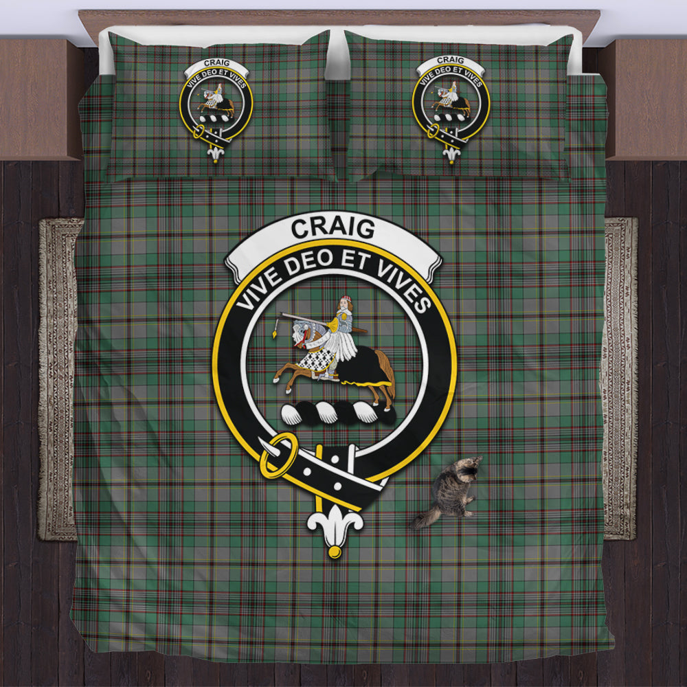 Craig Tartan Bedding Set with Family Crest US Bedding Set - Tartan Vibes Clothing