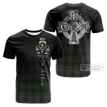 Craig Tartan Cotton T-shirt Featuring Alba Gu Brath Family Crest Celtic Inspired