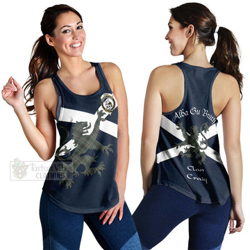 Craig Tartan Lion Rampant Women's Racerback Tanks  Proudly Display Your Heritage with Alba Gu Brath and Clan Name