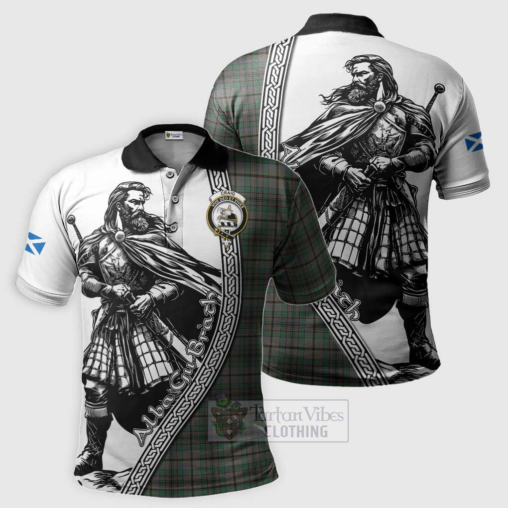 Tartan Vibes Clothing Craig Tartan Clan Crest Polo Shirt with Highlander Warrior Celtic Style