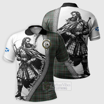 Craig Tartan Clan Crest Polo Shirt with Highlander Warrior Celtic Style