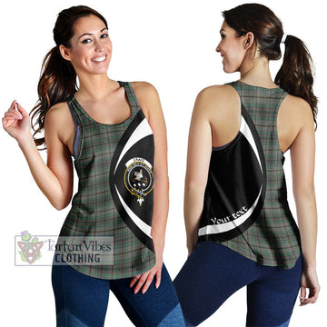 Craig Tartan Women's Racerback Tanks with Family Crest Circle Style