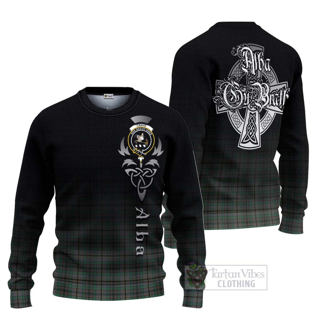 Tartan Vibes Clothing Craig Tartan Knitted Sweater Featuring Alba Gu Brath Family Crest Celtic Inspired