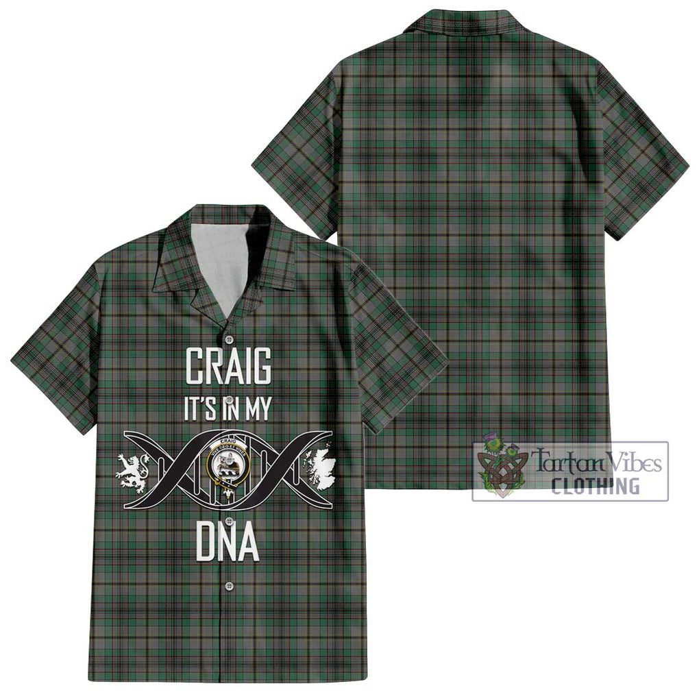 Craig Tartan Short Sleeve Button Shirt with Family Crest DNA In Me Style Kid - Tartanvibesclothing Shop