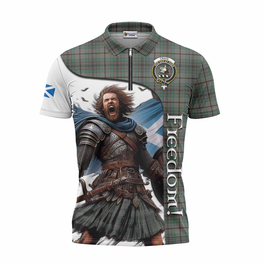 Tartan Vibes Clothing Craig Crest Tartan Zipper Polo Shirt Inspired by the Freedom of Scottish Warrior