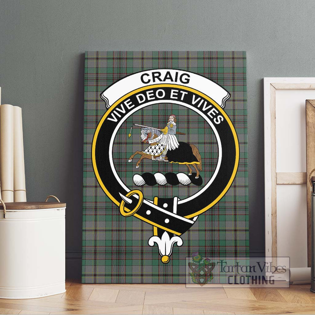 Craig Tartan Canvas Print Wall Art with Family Crest Without Frame - Tartan Vibes Clothing