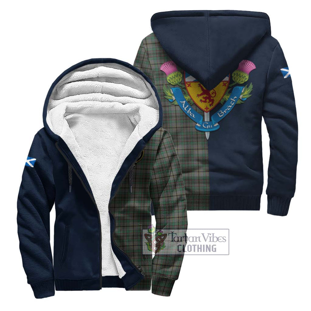 Tartan Vibes Clothing Craig Tartan Sherpa Hoodie with Scottish Lion Royal Arm Half Style