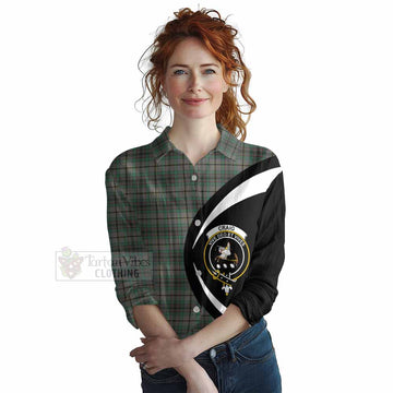 Craig Tartan Women's Casual Shirt with Family Crest Circle Style