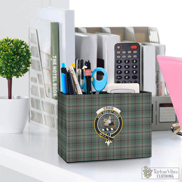 Craig Tartan Pen Holder with Family Crest