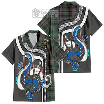 Craig Tartan Short Sleeve Button Shirt with Epic Bagpipe Style