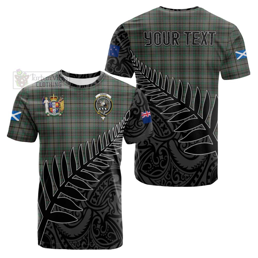 Tartan Vibes Clothing Craig Crest Tartan Cotton T-shirt with New Zealand Silver Fern Half Style