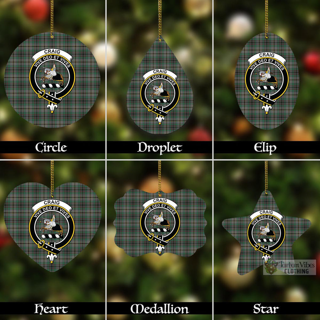 Tartan Vibes Clothing Craig Tartan Christmas Aluminium Ornament with Family Crest