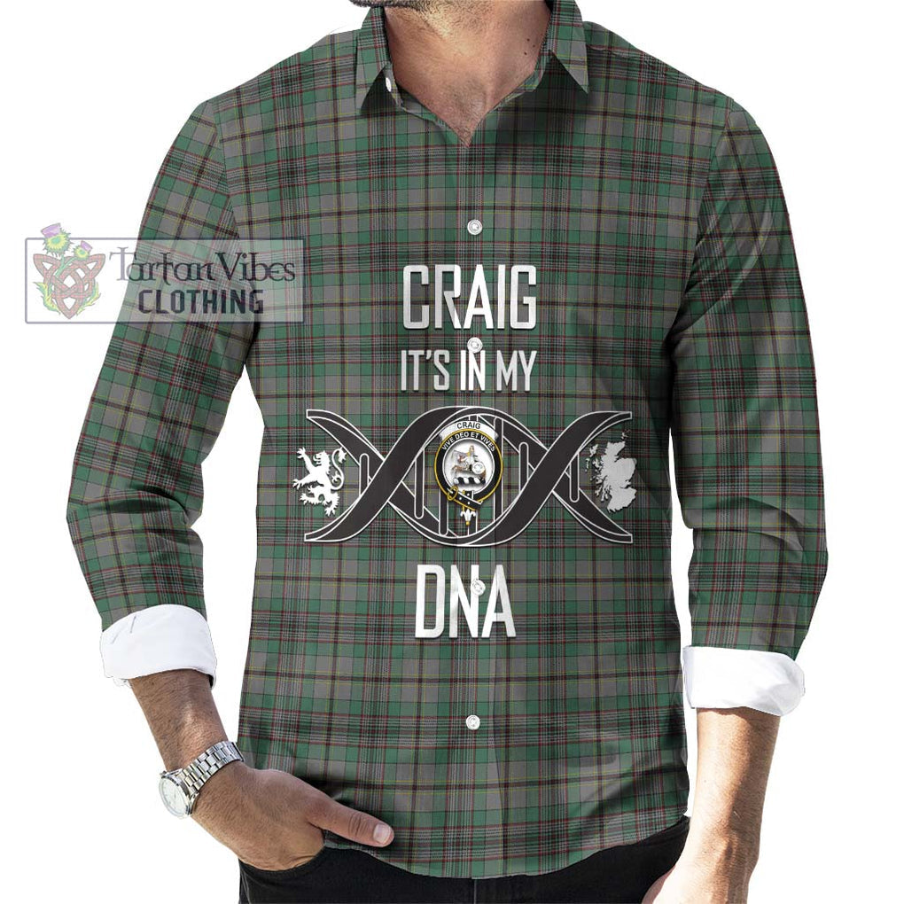 Craig Tartan Long Sleeve Button Shirt with Family Crest DNA In Me Style Men's Shirt S - Tartanvibesclothing Shop