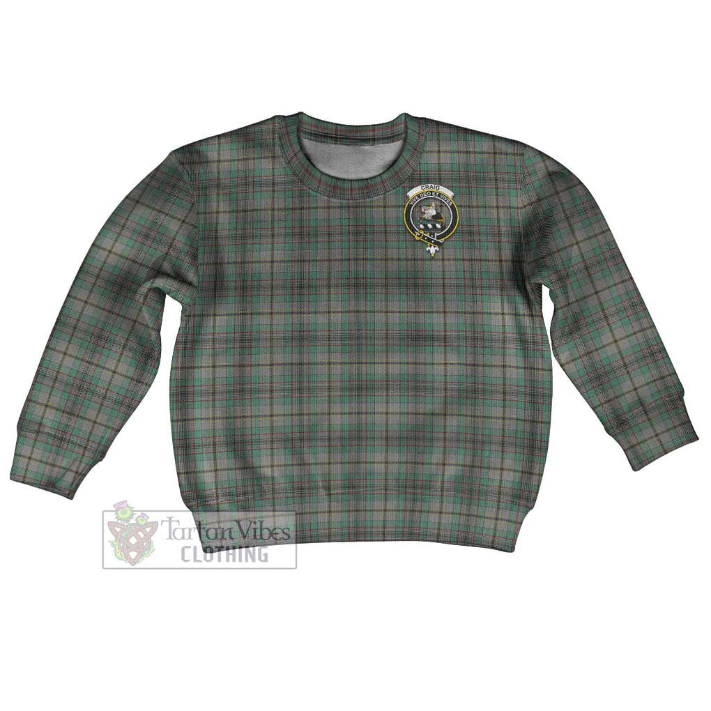 Tartan Vibes Clothing Craig Tartan Kid Ugly Sweater with Family Crest