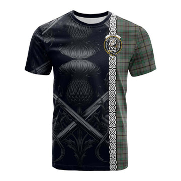 Craig Tartan Cotton T-shirt with Family Crest Cross Sword Thistle Celtic Vibes