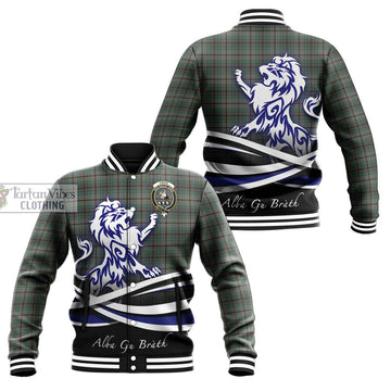 Craig Tartan Baseball Jacket with Alba Gu Brath Regal Lion Emblem